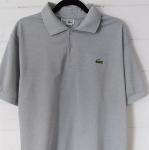 Lacoste Green-G collared polo in grey t-shirt